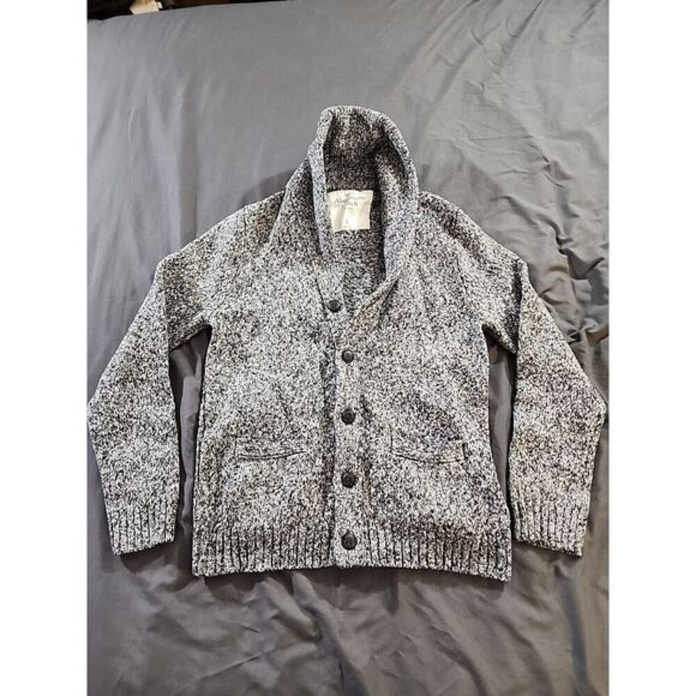 Classic Abercrombie & Fitch cardigan Knit sweater grey mix size Small